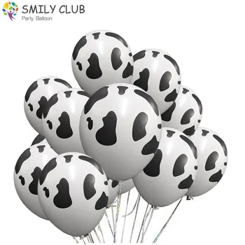 100 Pcs/monte de desenhos animados Animais Globos de Vaca Impressão de Balões de Látex para a Fazenda de Tema de Festa de Aniversário, Decorações de chá de Bebê de Suprimentos