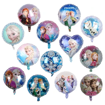10pcs 18inch Princesa da Disney Elsa Congelados Folha de Balão Balão de Festa de Aniversário chá de Bebê de Menina Decorações de Festa de Aniversário