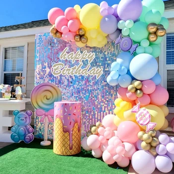 131pcs Macaroon Guirlanda de balões Balões de Látex Arch Feliz Aniversário, Decoração para uma Festa de Crianças para Adultos Casamento Balão Cadeia de Chuveiro do Bebê Balon