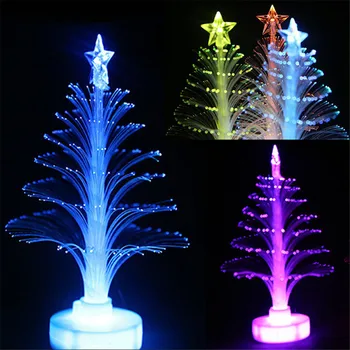 1pcs Nova Árvore de Natal de Luz da Lâmpada de LED Colorido de Fibra Óptica com luz de presença de Crianças de Presente de Natal Decoração de Natal da Noite de Luz de Brinquedo