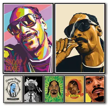 25 Projetos Rapper Snoop Dogg Whitepaper Cartaz Alternativo de Arte Abstrata Pintura Engraçado Adesivo de Parede para a Casa de Café Bar