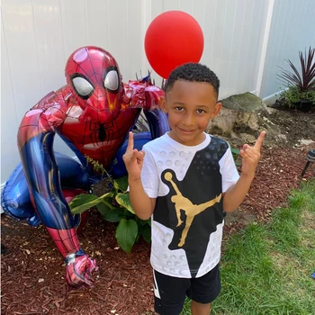 3D do homem-Aranha Balões Folha de Super-Herói Menino Festa de Aniversário, Decoração de chá de Bebê Brinquedos de Ar Globos Presentes Suprimentos