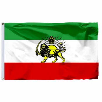 Do irã Antes da Revolução Islâmica de 1979 Bandeira 90x150cm 3x5ft 100D Poliéster com costuras Duplas de Alta Qualidade Banner Frete Grátis