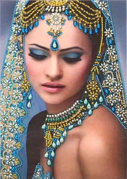 Em Forma especial 5D de Diamante Pintura Rodada Mulher Indiana Bordado de Diamante Menina Foto De Strass Mosaico Diamantes Arte Kits