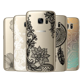 Floral Caso De Coque Samsung Galaxy Grand J2 J3 J5 J7 Primeiro-A3 A5 A7 A8 2016 2017 2018 S5 Mini S6 S7 Borda S8 S9 Plus Capa De Rendas