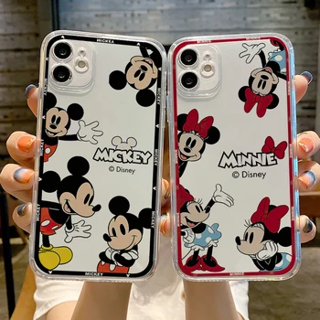 Mickey de Disney do Telefone Para o iPhone 11 12 13 14 Pro Max 12 13 Mini X XR XS MAX SE2020 7 8 6s Mais Luxo Transparente Criatividade