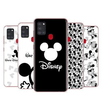 Mickey em preto e branco Para Samsung A51 A91 A81 A71 A31 A41 A72 A52 A02 S A32 A12 A42 A21 S A11 A01 UW Transparente da caixa do Telefone