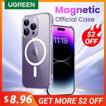 MPEG Telefone Magnéticos de Caso para o iPhone 14 13 12 Pro Max Capa de Carregamento sem Fio para o iPhone 14 Mais Transparente Ímã Caso de Telefone