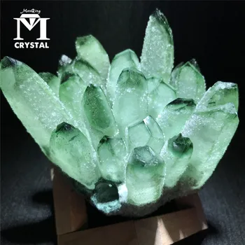 Natural Fantasma Verde Cristal Cluster Fantasma de Quartzo rocha pedras e cristais minerais reiki Cura Amostra de decoração de Casa