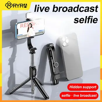 RYRA Estender Tripé Para Câmera do Smartphone Vlog Selfie Tripés Com Suporte de Telefone 1/4 Parafuso Frio Shoe Para Microfone DIODO emissor de Luz