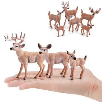 Simulação de Floresta de Cervos Figuras de Alces Alces,renas,Alpaca,veados Sika Figuras de Ação Modelo Animal de Decoração de Bolo Toppers Brinquedos