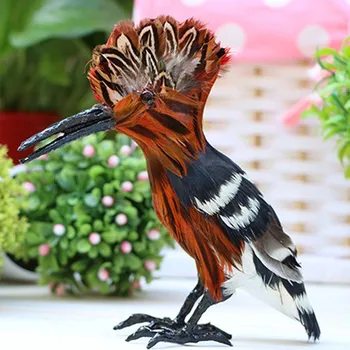 Simulação Decorativas Falsos Poupa Artificial Real de Penas de Pássaros,Pássaro de Enfeites para Decoração de Casa,faça você mesmo o artesanato de festas,12*6*16CM