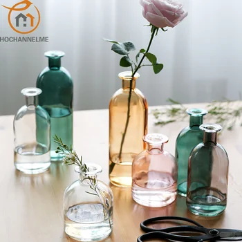 Vaso De Vidro Sala De Estar Flores Secas Nórdicos Ins Estilo De Vidro Transparente Dill Decoração Home Acessórios Vasos De Flores Para O Lar