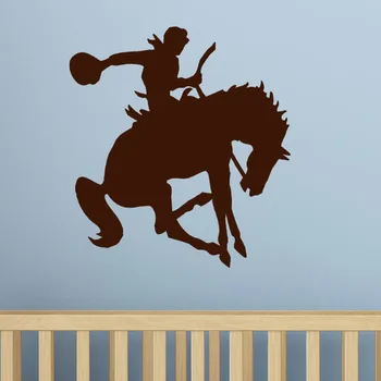 ZOOYOO Cowboy Cavalo adesivos de Parede Decal Crianças Ocidental, Decoração Casa, Decoração Sala Quarto de papel de Parede