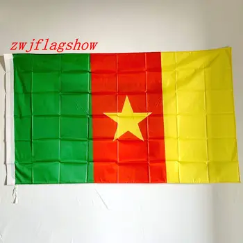 zwjflagshow Camarões bandeira Bandeira frete grátis 90 x 150 cm de poliéster de alta qualidade Pendurar bandeiras Nacionais Camarões banner