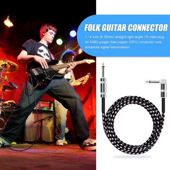 0.5/1m Guitarra Cabo de Áudio 6,35 mm Ligação USB Adaptador de Interface para PC de Gravação de Música para Guitarra Eléctrica Bass Acessórios