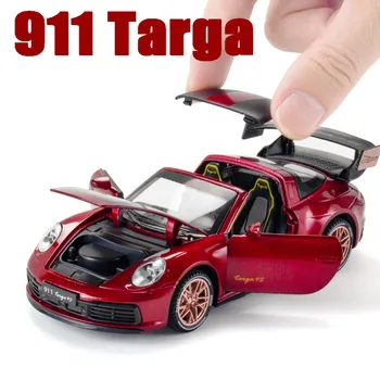 1/32 911 Targa 4S Fundido de Liga de Desportos de Modelo de Carro Removível Telhado 4 Portas Podem Ser Abertas para Crianças Presentes Automóvel Decoração
