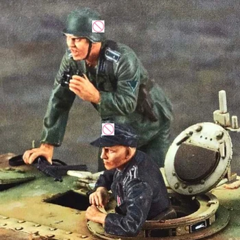 1/35 Resina Figura Kit Modelo da segunda guerra mundial de Infantaria e tanques alemães suboficial Grupo Resina Soldado Mão Office Solto sem pintura
