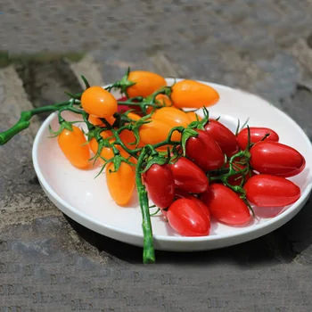 1 maço de 18cm longo falso artificial tomate cereja&artificial tomate cereja bando de falsos, simulados tomate cereja frutas modelo