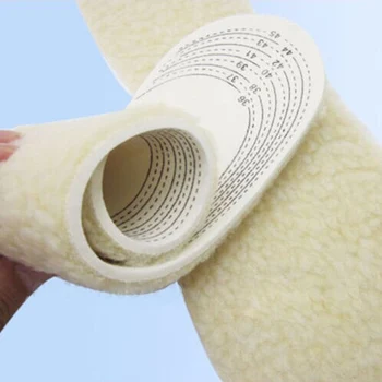 1 par Unisex Inverno Quente Luxuoso Palmilhas de Lã Térmica Imitação de Cashmere Sapatos Pad Macio e Confortável de Lã Grossa Palmilhas