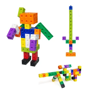10/100Pcs 10 Cores, Múltipla Ligação de Contagem de Cubos Snap Blocos de professores de Matemática de Manipulação Crianças a Aprendizagem inicial Brinquedos de DIY
