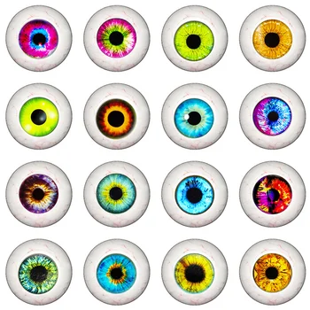 10-5PCS Em Pares de olhos de vidro, pérolas Rodada 6-30MM Rodada da Abóbada do Dragão de Olhos de Olhos de Gato Brinquedos de DIY Jóias Acessório MISTURA Pupila do Olho Cameo