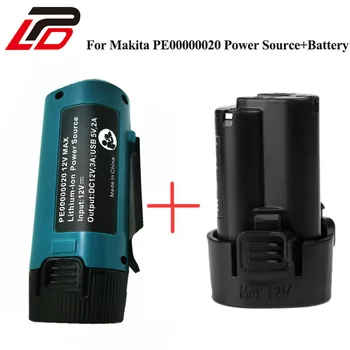 10.8 V 1500mAh Bateria para Makita BL1013 de íon de Lítio Recarregável LCT204 DF330D TD090D Com uma Fonte de Alimentação USB