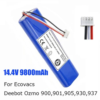 100% novo 14,4 V 9800mAh Robô Aspirador de pó Bateria para Ecovacs Deebot Ozmo 900, 901, 905, 930, 937