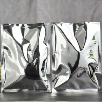 100pcs 24X37cm Prateada de papel de Alumínio Sacos de Calor Selo / Topo Aberto Aluminizado Bolsa Plástica Cheiro de Prova de Armazenamento de Alimentos Embalagem