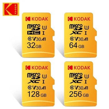 100pcs KODAK EVO Mais de 128 gb Cartão de Memória de 256 GB U3 4K Cartão Micro SD de 64GB 32GB SDHC Microsd UHS-I C10 TF Trans-Flash Microsd