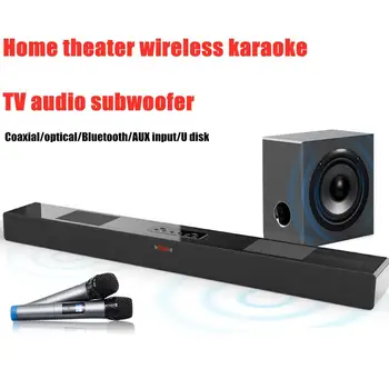 100W Ultra-Alto Poder de Bluetooth alto-Falante de Karaoke de TV, Sala de estar Eco na Parede do Subwoofer Multifuncional Modo de Jogo Barra de Som da Coluna