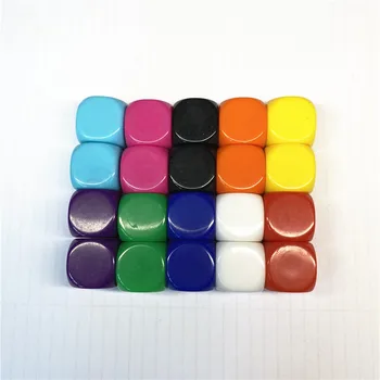 10Pcs Acrílico 16mm Multicolor em Branco Dado o Canto Arredondado #16 Ensino Adereços Jogo de Jogos de Tabuleiro de Acessórios de Ferramentas Matemáticas