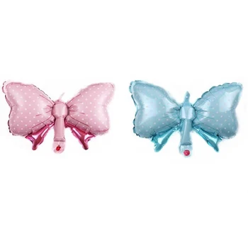 10pcs Arco de Balão Mouse Festa a Decoração gravata borboleta cor-de-Rosa Azul Mini Tamanho da Folha de Balão para o Casamento de Noiva chá de Bebê de Gênero Festa