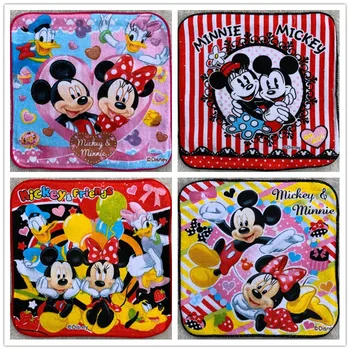 10PCS Crianças Felizes Festa de Aniversário Favor Mickey Mouse, Minnie Mouse Algodão Praça do Partido das Crianças Lembrança Bonito Giveaway