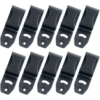 10PCS/LOT Tático Black Belt Clip Com os Parafusos de Montagem de Plástico Tuckable Clip de Cinto Ajustável Loops