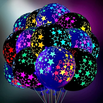 10pcs Luminescentes de Látex Balão Dot Padrão de Estrela Balão Brilham no Escuro Bola para a Festa de Aniversário de Decoração de chá de Bebê Globos