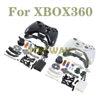 10sets Para o XBOX 360 Wireless Controller de Caso Completo Gamepad Shell Capa com Botões Analógico de pára-choque Para XBox360 com Fio de Jogo