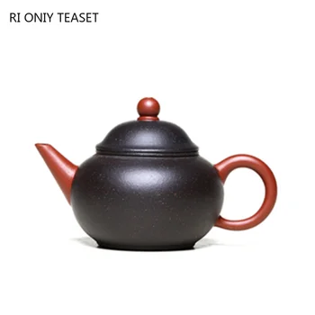 110ml de Pequena Capacidade Yixing Roxo, Bules de chá de Argila Artesanal de Chá de Panela Matérias de Minério de Ouro Preto, Roxo Areia Chaleira Chinês Zisha Conjunto de Chá