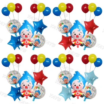 11Pcs Palhaço Plim Balões de desenhos animados Gracejo Estrelas Látex Globo Crianças, Festa de Aniversário, chá de Bebê Decoração de Casa Garoto de Brinquedo de Presente