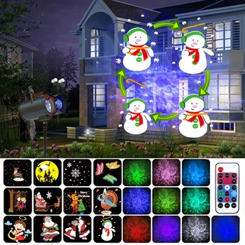 12 Padrões de Natal do Projetor do Laser de luz Efeito de Animação Impermeável do DIODO emissor de luz de Palco Para o Natal Festa de Ano Novo da Paisagem da Lâmpada