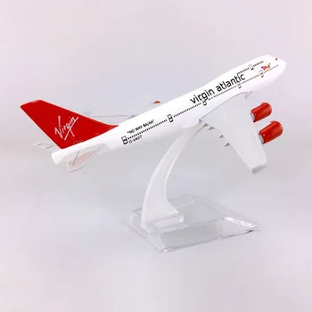 16CM de 1:400 Boeing B747-400 modelo Britânica Virgin Atlantic airlines com base airbus liga de metal de aeronaves avião colecionáveis Mostrar