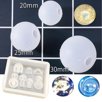 1PC 20/25/30 mm Bola Transparente Molde de Resina UV Molde de Silicone Líquido Moldes para Fazer Jóias de Artesanato Pingente de Ferramentas