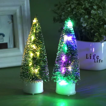 1Pc Bonito Mini LED Lâmpada de Árvore de Natal da Noite de Luz LED Colorido de Fibra Óptica com luz de presença Kid Xmas Presente da Decoração Luminosa de Luz