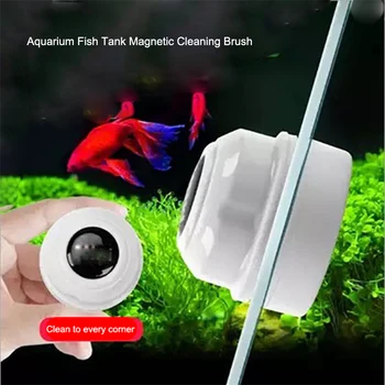 1Pcs Mini Magnético Tanque do Aquário Ferramentas Pincéis Flutuante que Limpa a Janela de Vidro de Algas Raspador para Limpeza de Aquário Escova para Limpeza de Ferramentas