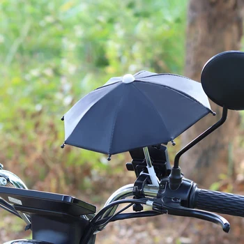 1Pcs Quente Nova Moto de Telefone de Suporte Mini guarda-Sol Guarda-chuva de Bicicleta de Decoração, Acessórios Poliéster Automático Móvel Guarda-chuva