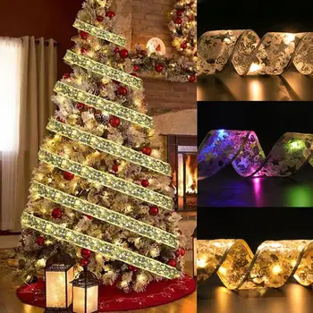 1set Decoração de Natal de LED Fita Luzes de Árvore de Natal, Enfeites para Decoração de Natal do Papai Noel de Presente de Natal 2022 Novedades