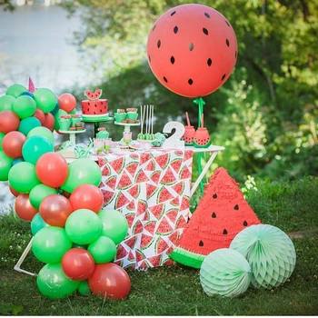 1Set Frutas Tema Melancia Bolo Topper/Banner/Balões Piscina de Verão Festa de Casamento, Aniversário, Decoração de chá de Bebê DIY Suprimentos