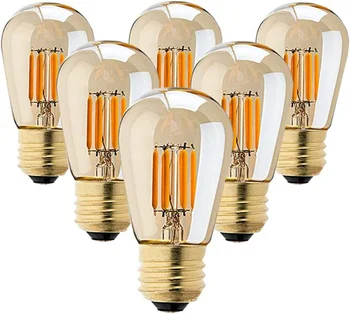 1W DIODO emissor de luz 3W S14 Vidro Âmbar de Substituição de Lâmpadas de Edison LED Lâmpadas de incandescência para o Exterior Impermeável Comercial Seqüência de Luzes
