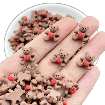 20 Pcs Novos Mini Kawaii dos desenhos animados Encantadores Animal, Urso de Resina Scrapbook Strass 3D DIY Manicure Acessórios de Decoração
