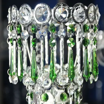 2016 Lustre Icicle Cristal 55mm Verde com Duas Esferas de Pingentes de Vidro Gotas de Cristal Prismas para Lustres de Casamento Decoração
